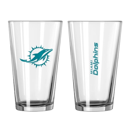 Logo Brands Miami Dolphins 16oz Gameday Pint Glass 617-G16P-1